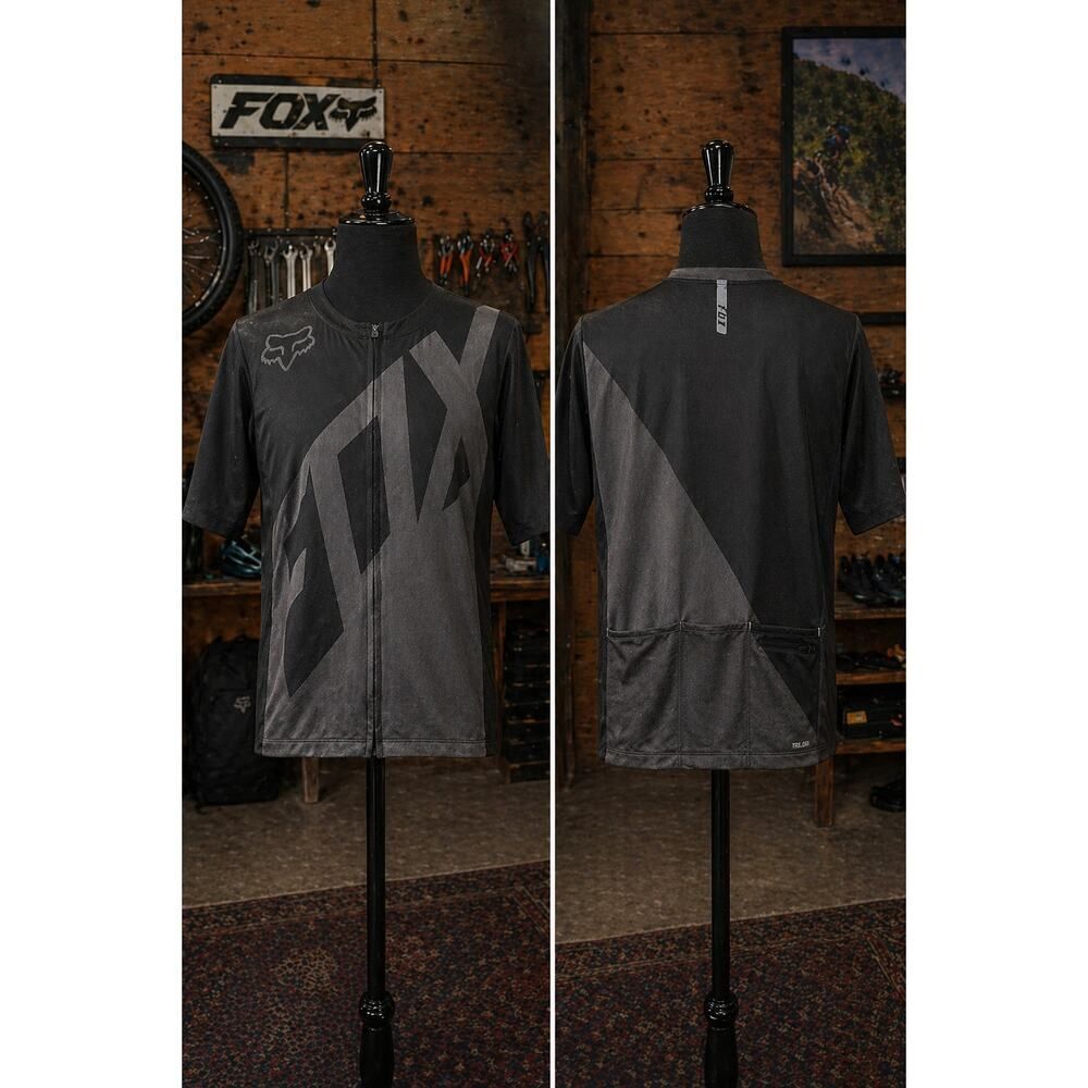 Fox Livewire Cycling Jersey Men’s M Full Zip MTB Black TRUDRI